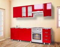 Кухня МАДЕНА 1,5-2,4 красный глянец